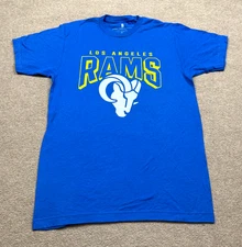 LA Rams Graphic T Shirt Men's Size M Blue NFL Football Junk Food Clothing Casual