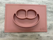 EZPZ Happy Mat | Silicone Suction Plate Placemat - Pink  BPA-Free