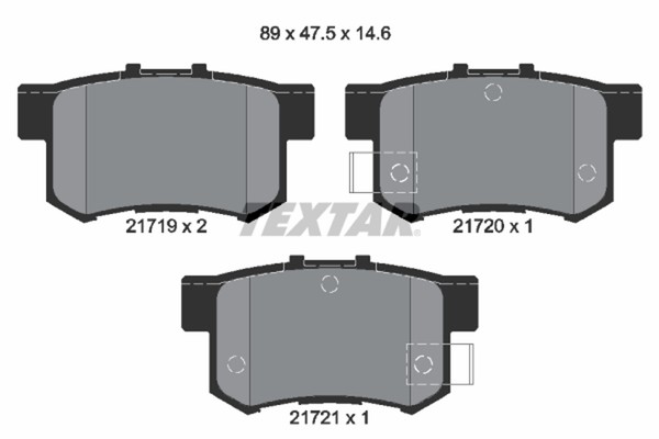 Textar Bremsbelagsatz Scheibenbremse Q+ 2171901 FüR Honda Rover Accord 600 Civic-image