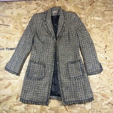 Equivoque Paris MADE in France Granite fringed Women's wool Coat size  uk10