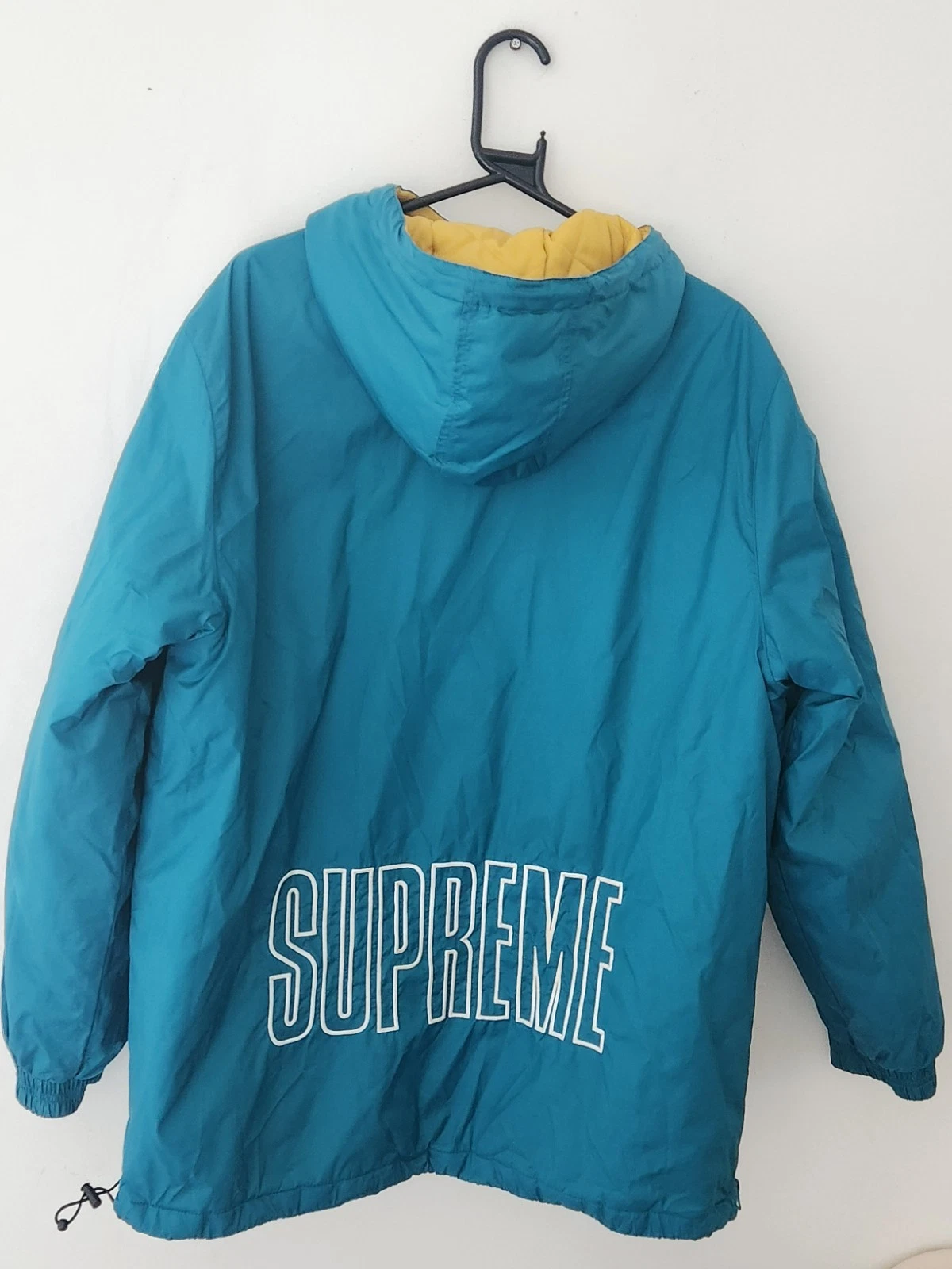 Pull SS18 Supreme x Champion L grande veste sarcelle nylon bleu