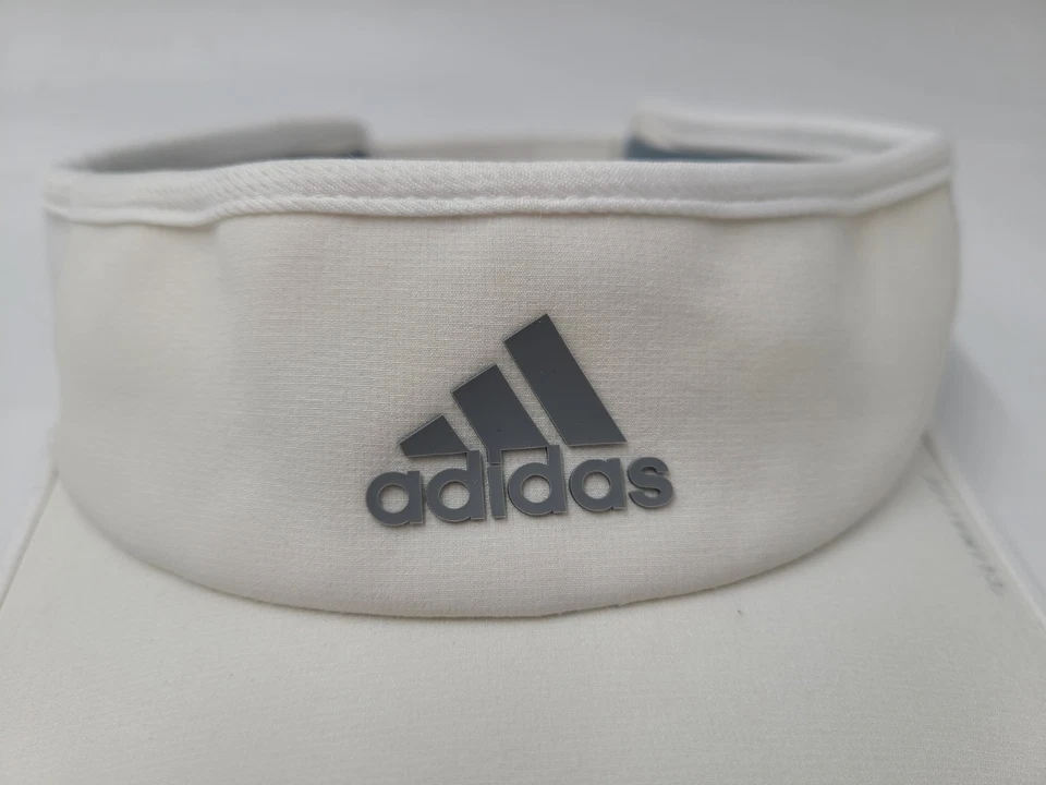 Adidas Climalite Sol Golf Visera Ajustable Sombrero Gorra Informal Hombres Mujeres Blanco Gris Foto 4 de 4