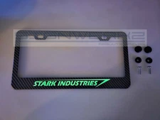 Glowing Stark Industries CF Printed Stainless Steel license Plate Frame