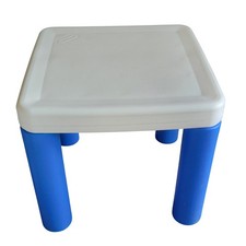 VTG Little Tikes Toddler Activity Table White Blue Plastic Square Kids Play 90s