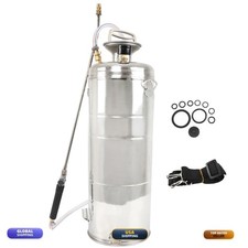 YSMN Stainless Steel Hand Pump Sprayer 3.5 Gallon 20 in Wand 3.3 FT Hose