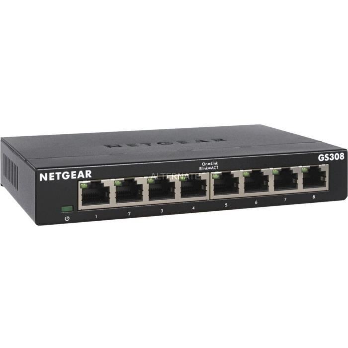 Switch Réseau NETGEAR GS308 Résolution Manque de Prises RJ45