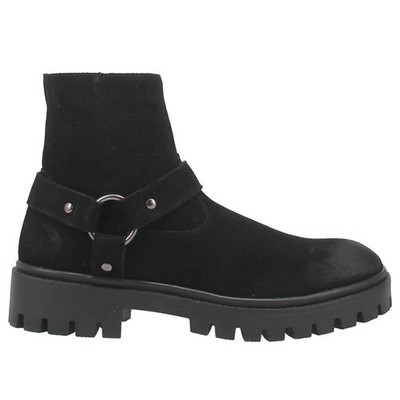Dingo Road Trip Round Toe Motorcycle  Mens Black Casual Boots DI845-BLK
