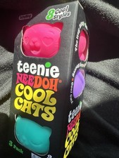 NeeDoh Teenie Cool Cats Stress Ball 3-Pack, Assorted Colors