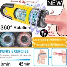 Male Masturbaters Cup Automatic HandsFree Rotating Thrusting Stroker Lubricants