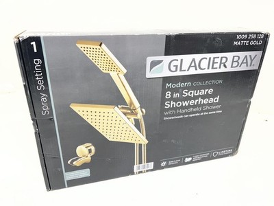 Glacier Bay Modern 1-Spray Dual Tub Fixed/Handheld Shower Heads Matte Gold *OPEN