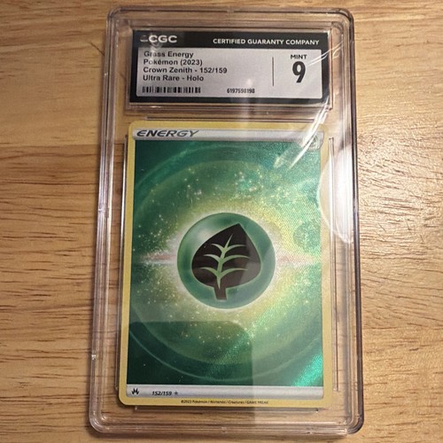 Pokemon 2023 Crown Zenith Grass Energy 152/159 Ultra Rare Holo CGC 9