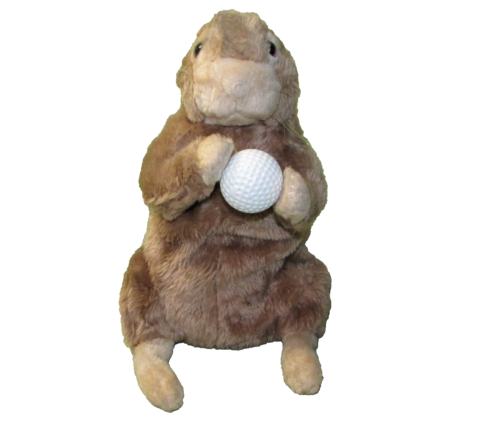 CADDYSHACK GOPHER GOLF HEAD COVER PLUSH WITH BALL 11" STUFFED ANIMAL NOVELTY - Picture 1 of 7