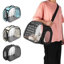 Portable Space Pet Bag Dog Cat Travel Carrier Foldable Breathable Crossbody Bag
