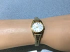Vintage Seiko 5420-0090 Womens Watch FLEX BAND GOLD TONE NEW BATTERY