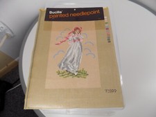NOS Bucilla 70599 Painted Needlepoint Canvas 12 x 15", Woman in Gown, crafters