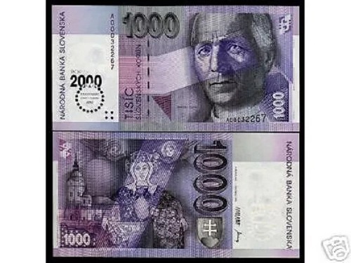 Slovakia 1000 KORUN P-39 2000 Euro Low Serial # Commemorative UNC Slovakian NOTE - Picture 6 of 6