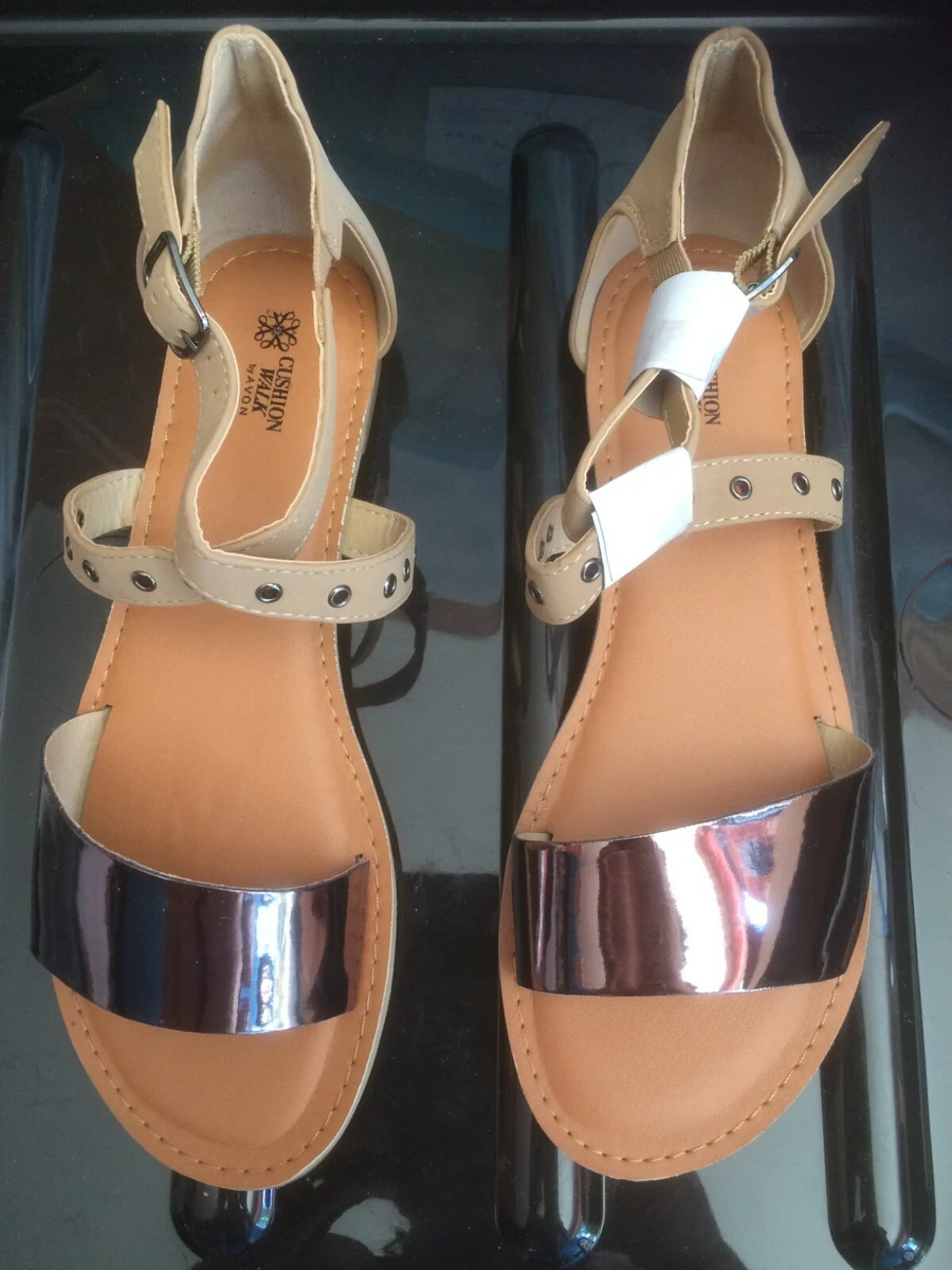 Ladies gold sandals size best sale 9