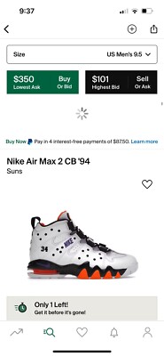 Nike Air Max 2 CB '94 Suns Size 9.5 Purple Orange White DO5880-100