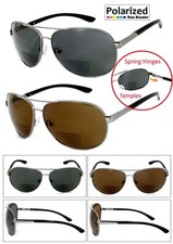 High Quality Pilot Polarized Bifocal Reading Sunglass Sun Readers Spring Temples