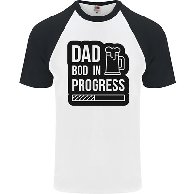 Dad Bod In Progress lustiges Vatertag Herren S/S Baseball T-Shirt