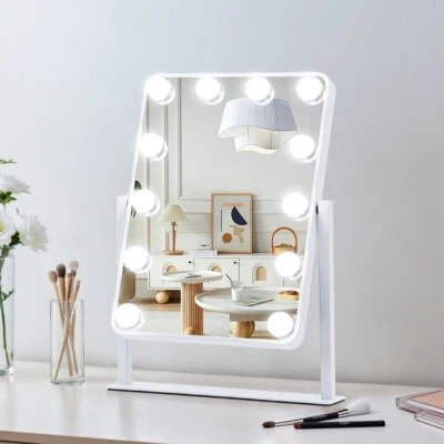 DARDVORLAG Hollywood Spiegel mit Beleuchtung 12 Dimmer LED Schminkspiegel 3 Farbtemperatur