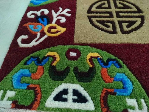 Printed Indo Tibetan Woolen Handmade Rugs 2 Piece Hand Knotted Carpet & Rug 3x6 - Picture 17 of 40