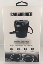 NEW Car and Driver Car Power Station with 4 Charging Ports & FM Transmitter