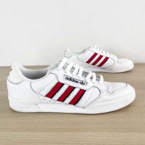 Adidas Continental 80 Stripes Shoes Mens US 11 UK 10.5 FR 45 ⅓ White Red Black