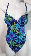Pacific Connections One Piece Swimsuit size 6 Multicolor Floral Cut-out Back
