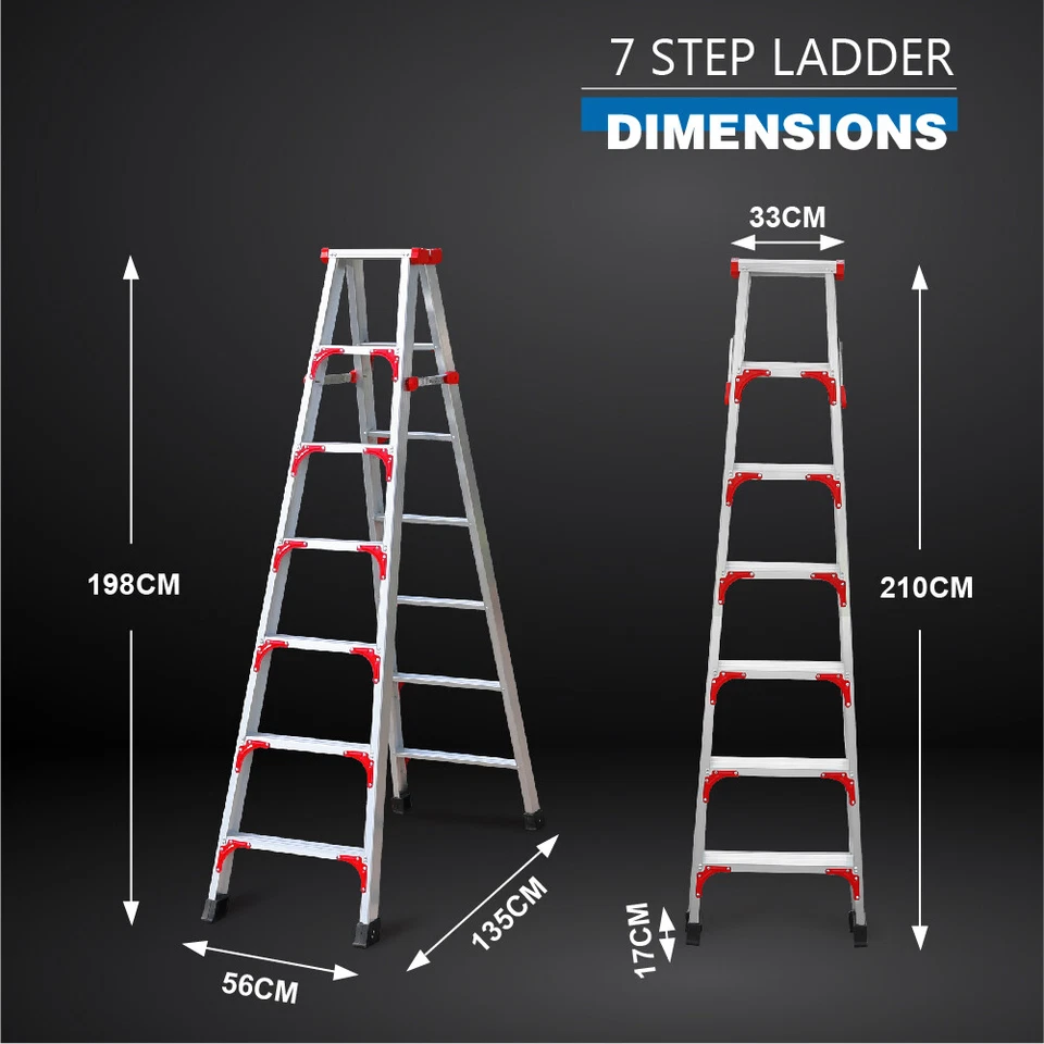 4 5 7 10 Step Ladder Aluminium Multi Purpose Household Office Foldable Non Slip - image 4 of 4