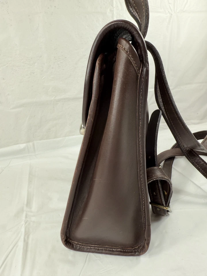 Vintage small Backpack Daypack Jack Georges LEATHER brown - Image 4 of 4
