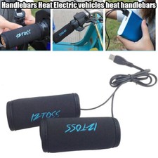 Motorcycle Heated Grips USB Electric Hot Handlebar Warmer Removable Warm Grip`UK