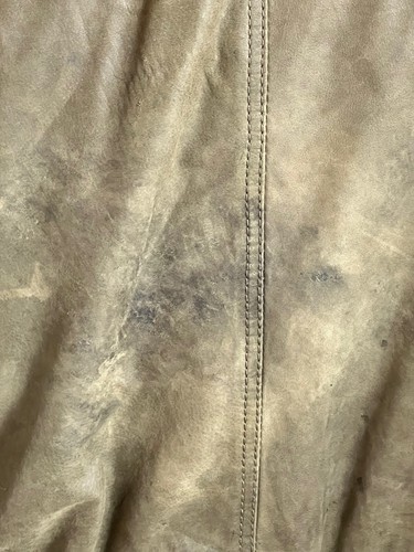 RARA Chaqueta de Bombardero Versace Istante Cuero Nubuck Verde Ejército Años 90 Italia Talla M - Imagen 3 de 11