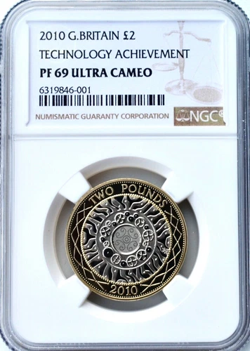 2010 £2 Two Pound Celtic Technology PROOF NGC PF69 Great Britain Coin