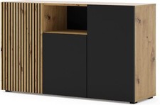 MOBILE COMO' AURIS 3 A MULTIUSO 135x42x82 cm ROVERE NERO OPACO