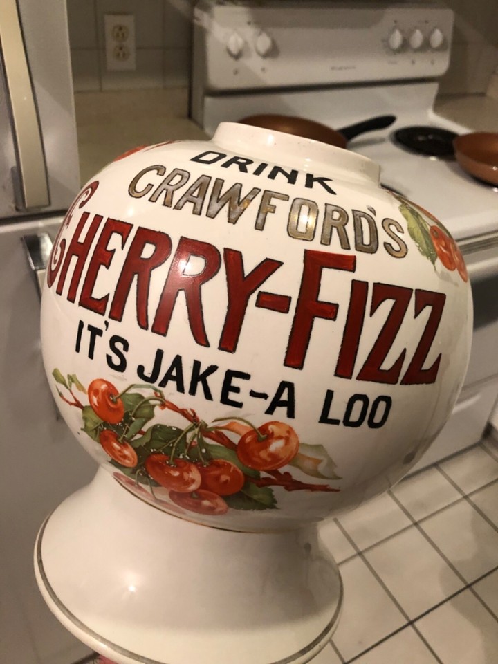 VINTAGE RARE c.1900 “CRAWFORD’S CHERRYFIZZ” SODA FOUNTAIN SYRUP
