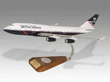 Boeing 747-400 British Airways Landor Desk Wood Airplane Model Large Scale 1/150