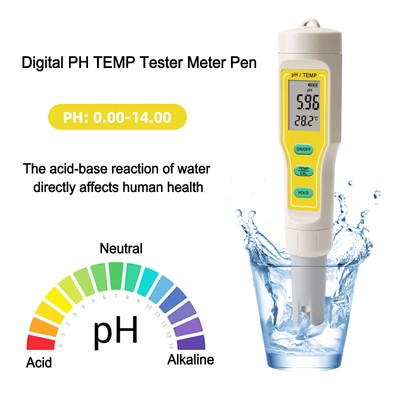 Digital PH TEMP Tester Meter Pen Fits Aquarium Pool Wine Water Laboratory Food