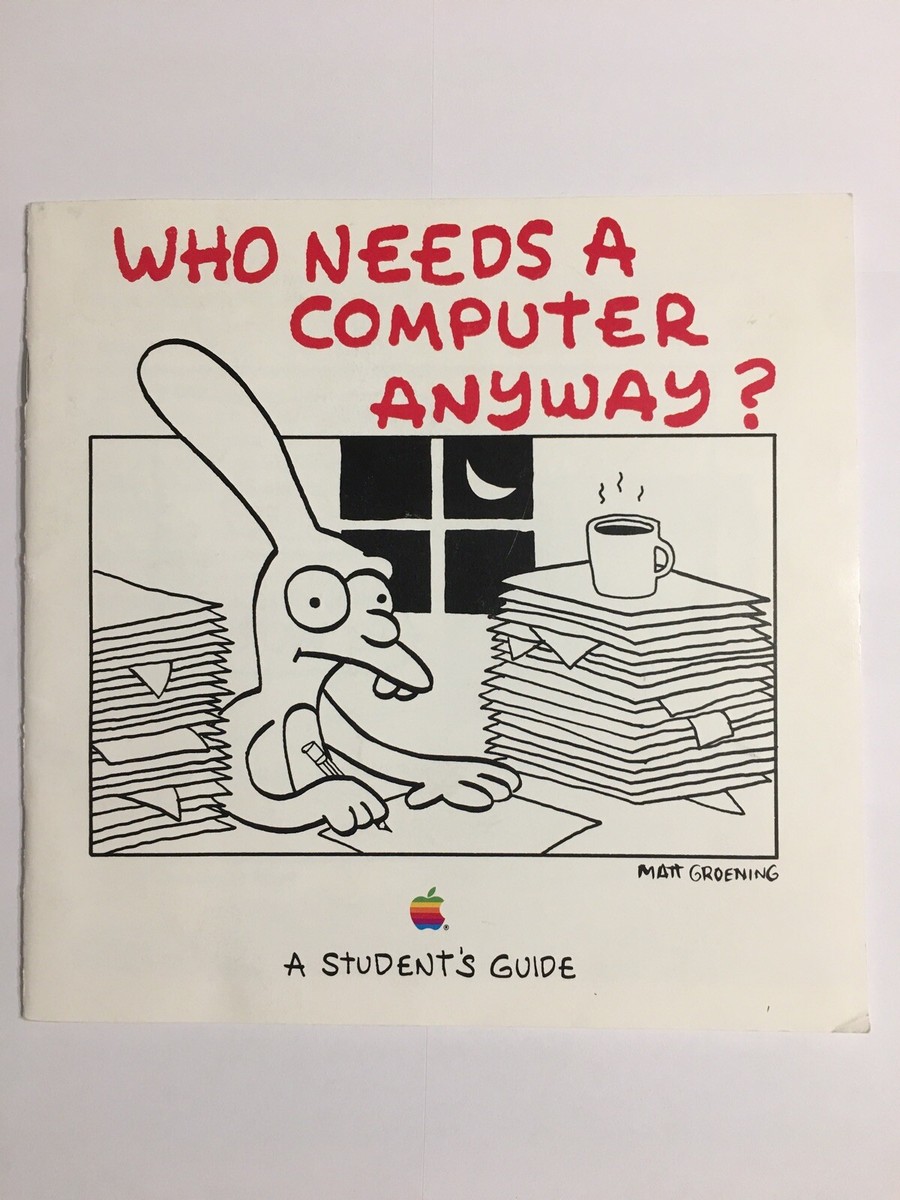 Apple Macintosh Brochure Who Needs A Computer Anyway Matt Groening