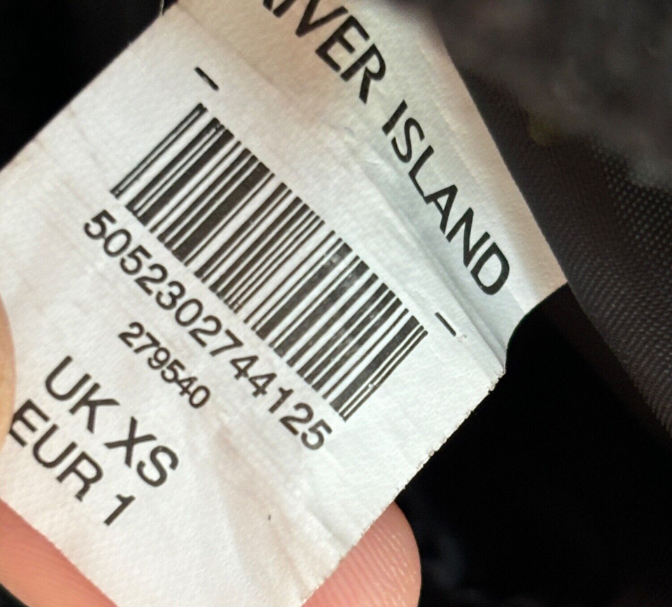 River Island Faux Leather Biker Jacket Men's Size XS Black Cafe Racer