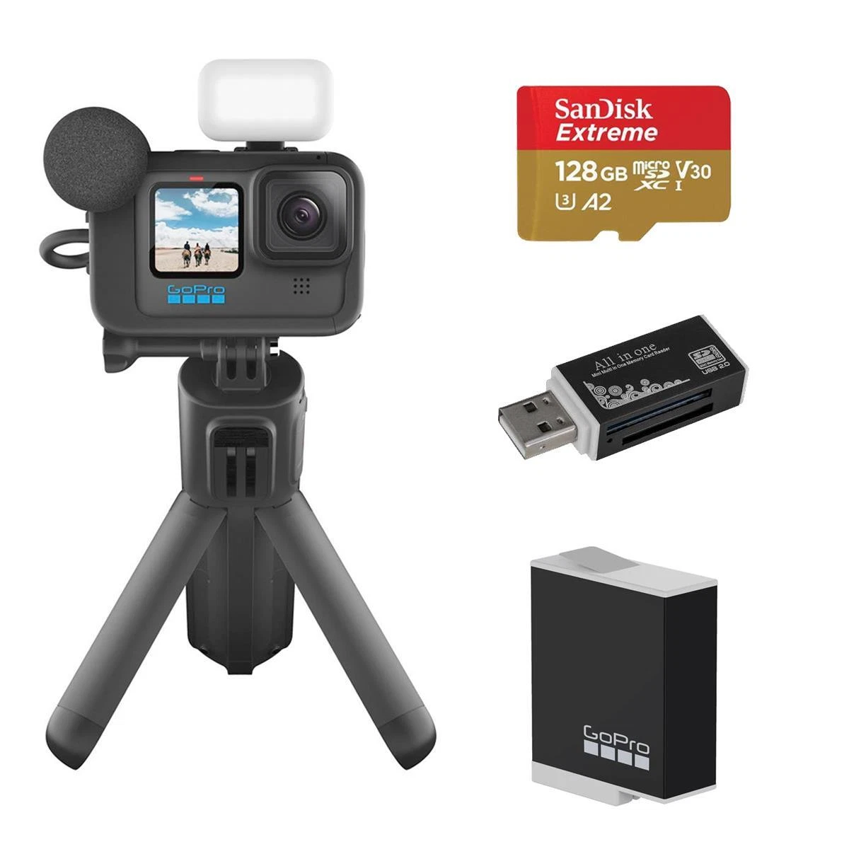 GoPro HERO11 Black Creator Edition with Essential Accessories Kit #CHDFB111CNC