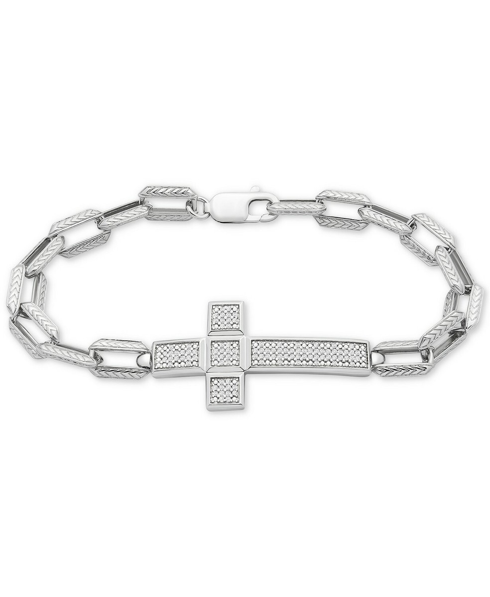 アクセサリー Vintage 50s Silver Chain Cross Bracelet s-l400.jpg