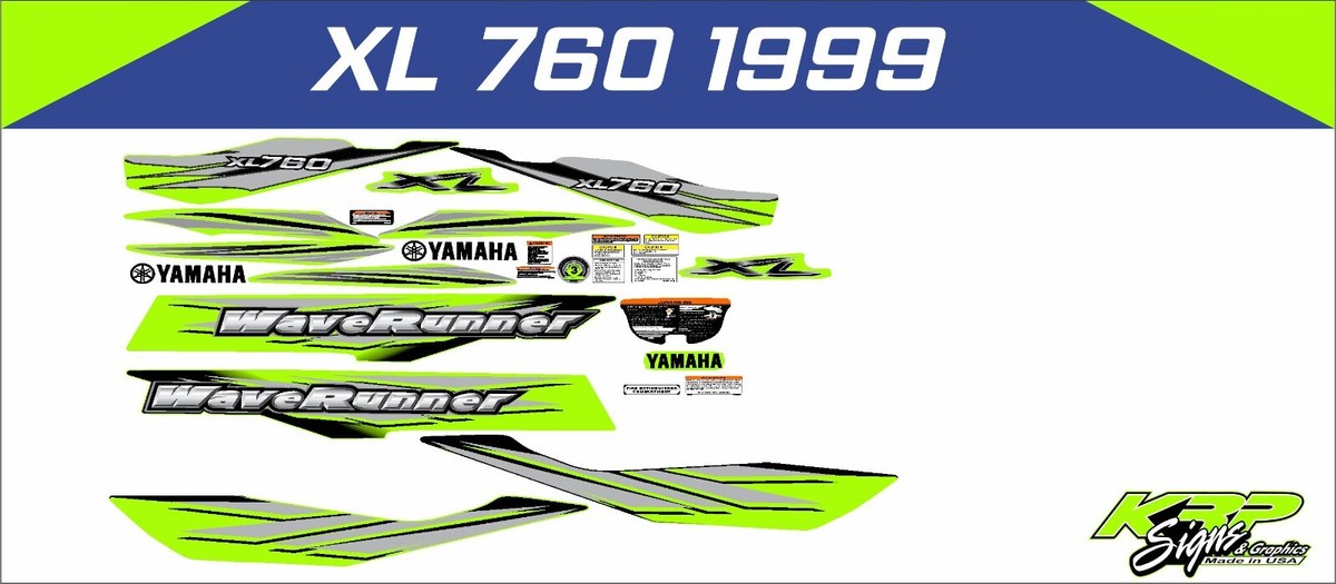 NVCLEAR NV LOGO （Vintage Green×White） YAMAHA WAVERUNNER XL 760 1999 Graphics / Decal / Sticker Kit