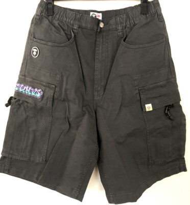 aape by a bathing ape Cargo Shorts Black Size L UK