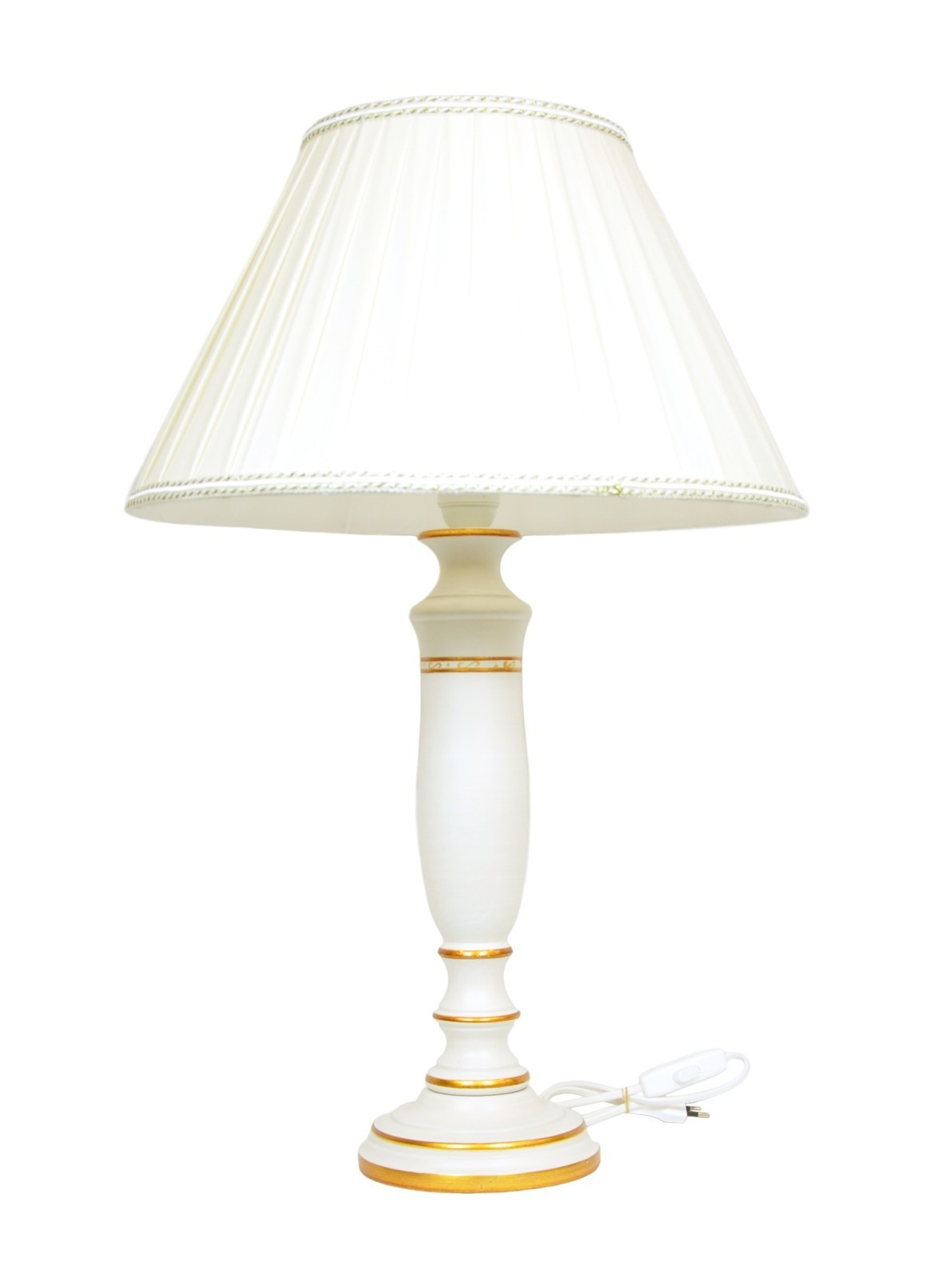 LAMPADA LUME ABAT-JOUR LEGNO AVORIO TAVOLO PARALUME TESSUTO PLISSÈ ALTEZZA 60 CM