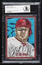 Mike Trout Original Art Sketch Card Los Angeles Angels 1/1 BAS