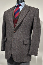 Harris Tweed Wool Herringbone Unconstructed Men' Sport Coat 42 R Made in USA