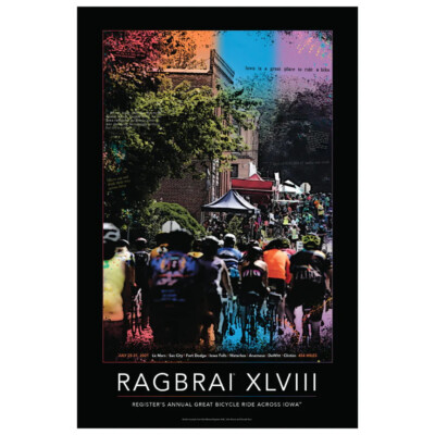 2021 RAGBRAI XLVIII BICYCLING ACROSS IOWA EVENT POSTER -REGISTER'S- CYCLING MINT