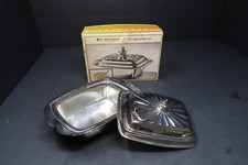 Plato de margarina suave Wm Rogers plateado caramelo y servidor de relés