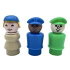 VTG Fisher Price Little People Airport Crew #678 ~ Flight Attendant & 2 Pilots